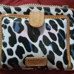 Black and White Animal Print Wallet with Leather Accents Consuela Brand